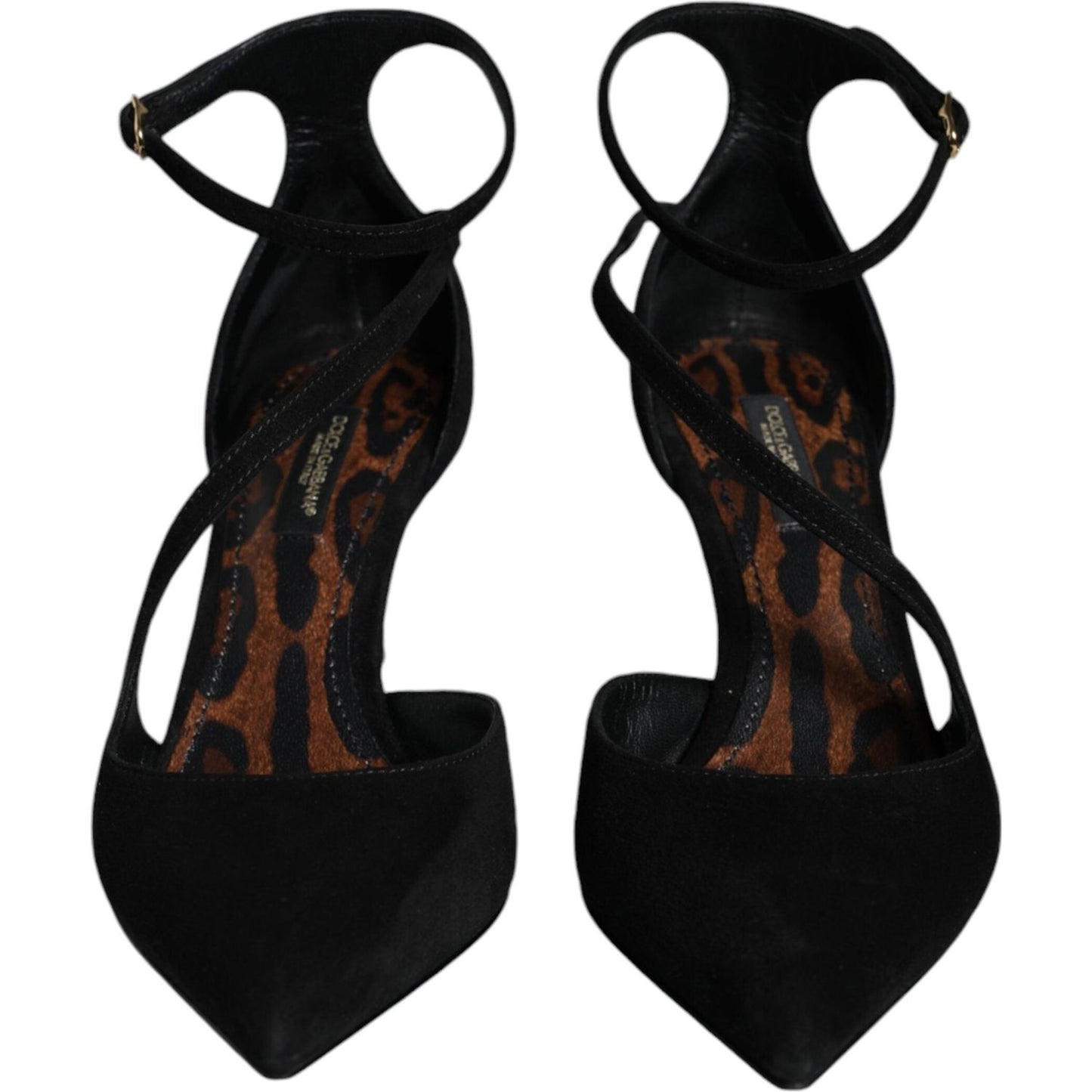 Dolce & Gabbana Black Suede Ankle Strap Pumps Heels Shoes Dolce & Gabbana Black