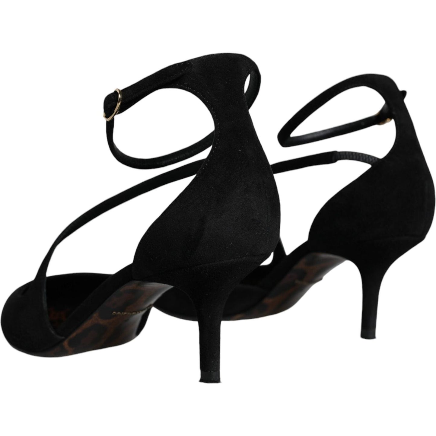 Dolce & Gabbana Black Suede Ankle Strap Pumps Heels Shoes Dolce & Gabbana Black