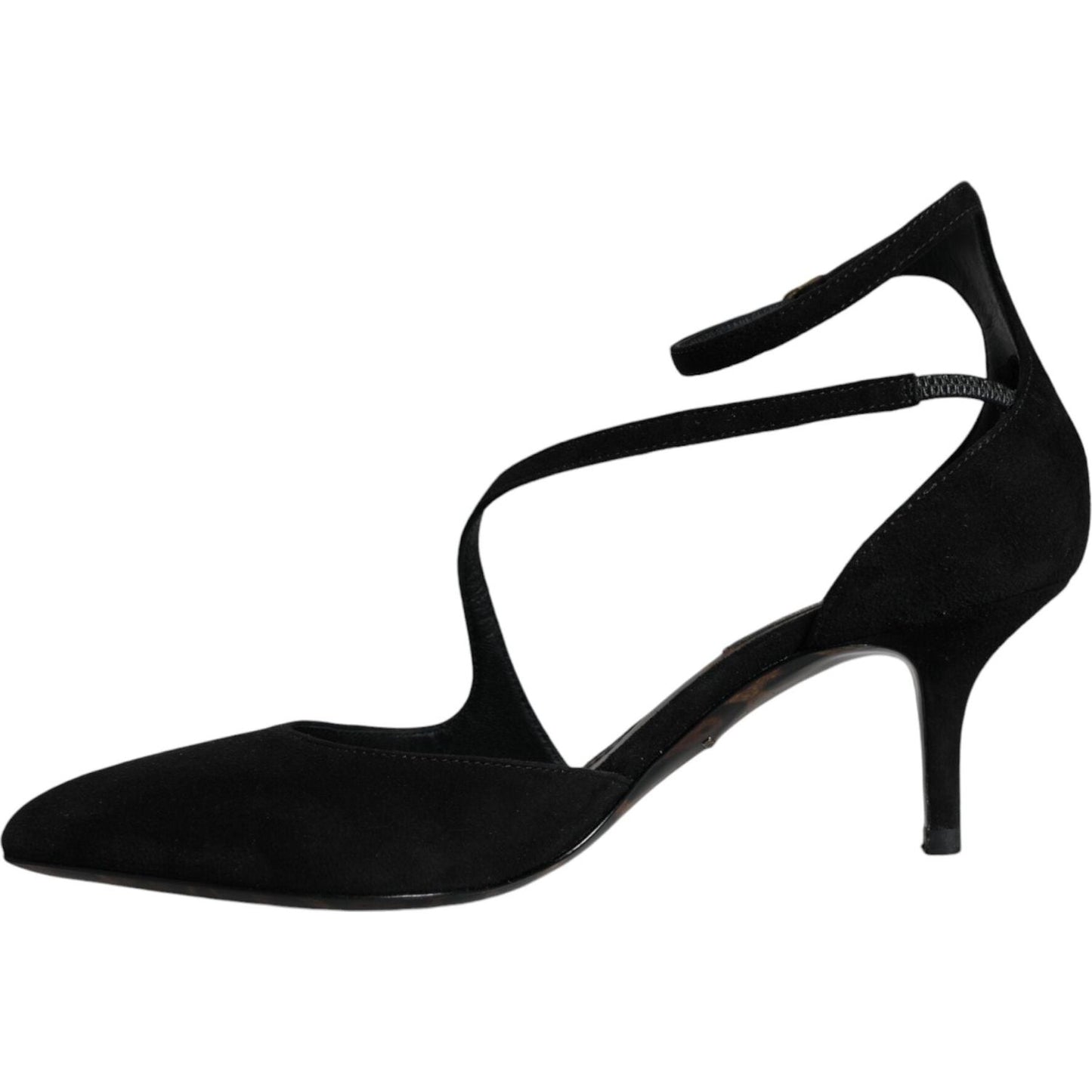 Dolce & Gabbana Black Suede Ankle Strap Pumps Heels Shoes Dolce & Gabbana Black