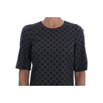 Dolce & Gabbana Gray Polka Dotted Wool Stretch Dress DR1213-1