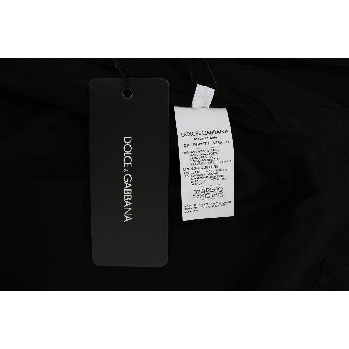 Dolce & Gabbana Gray Polka Dotted Sheath Wool Dress