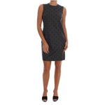 Dolce & Gabbana Gray Polka Dotted Sheath Wool Dress DR1215-1