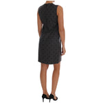 Dolce & Gabbana Gray Polka Dotted Sheath Wool Dress DR1215-1