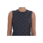 Dolce & Gabbana Gray Polka Dotted Sheath Wool Dress DR1215-1