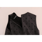 Dolce & Gabbana Gray Polka Dotted Sheath Wool Dress DR1215-1