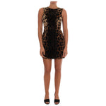 Dolce & Gabbana Brown Leopard Print Silk Sheath Dress DR1224-2