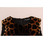 Dolce & Gabbana Brown Leopard Print Silk Sheath Dress DR1224-2