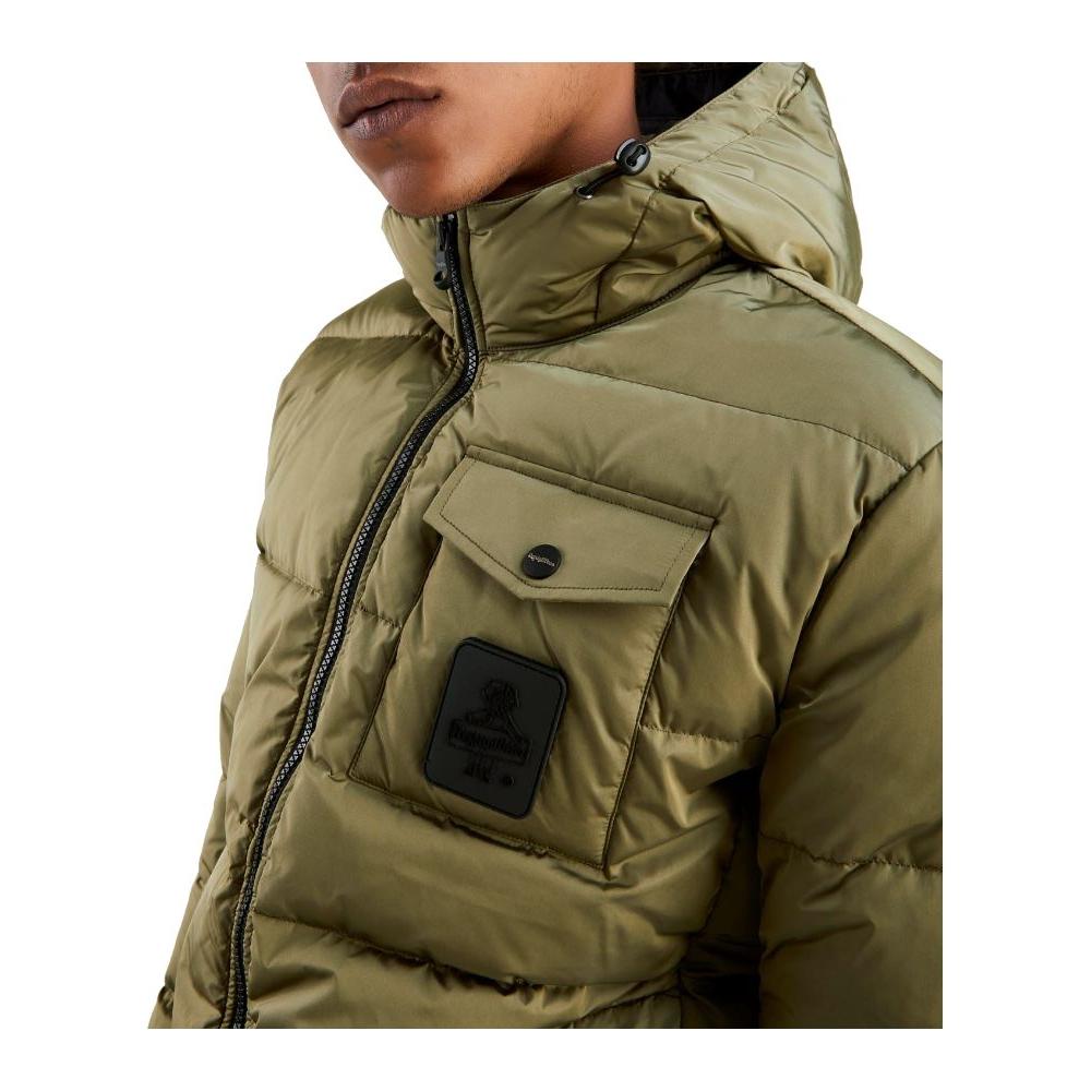 Refrigiwear Green Nylon Men Jacket Refrigiwear Dark Olive Green
