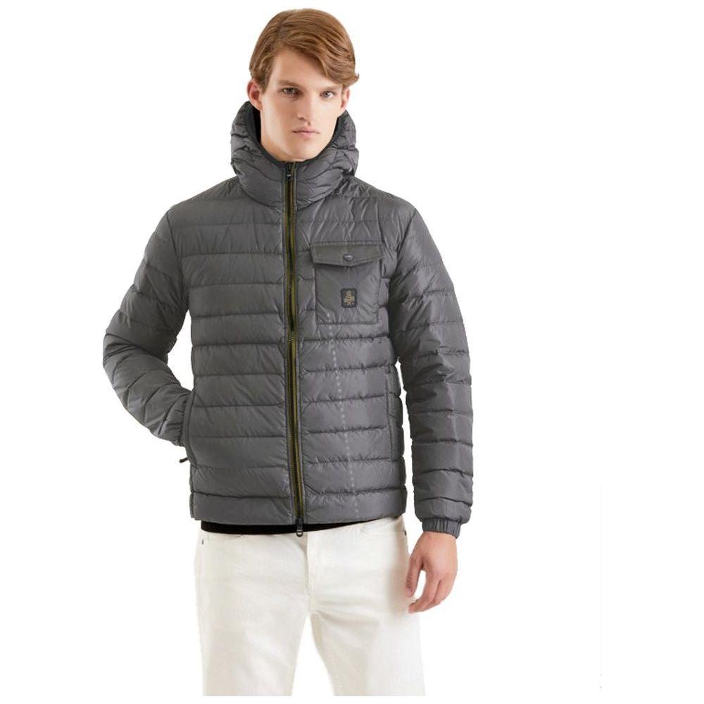 Refrigiwear Gray Nylon Men Jacket Refrigiwear Dim Gray