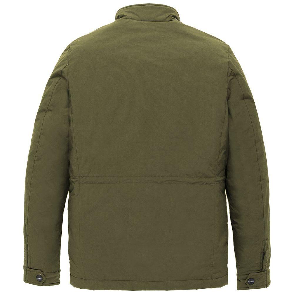 Refrigiwear Green Nylon Men Jacket Refrigiwear Dark Olive Green