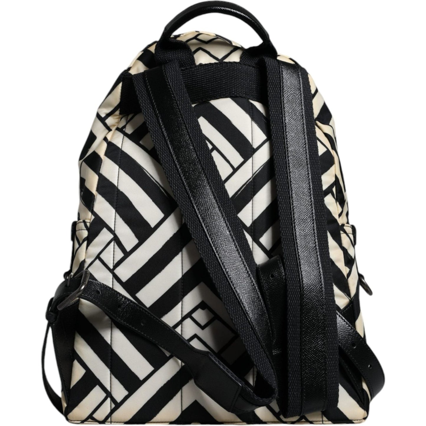 Dolce & Gabbana Black White Nylon Leather Travel Back Pack Bag Dolce & Gabbana Gray