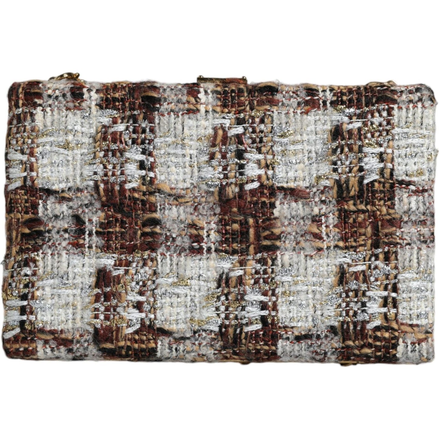 Dolce & Gabbana Multicolor Tweed Floral Clutch Crossbody Bag Dolce & Gabbana Dark Gray