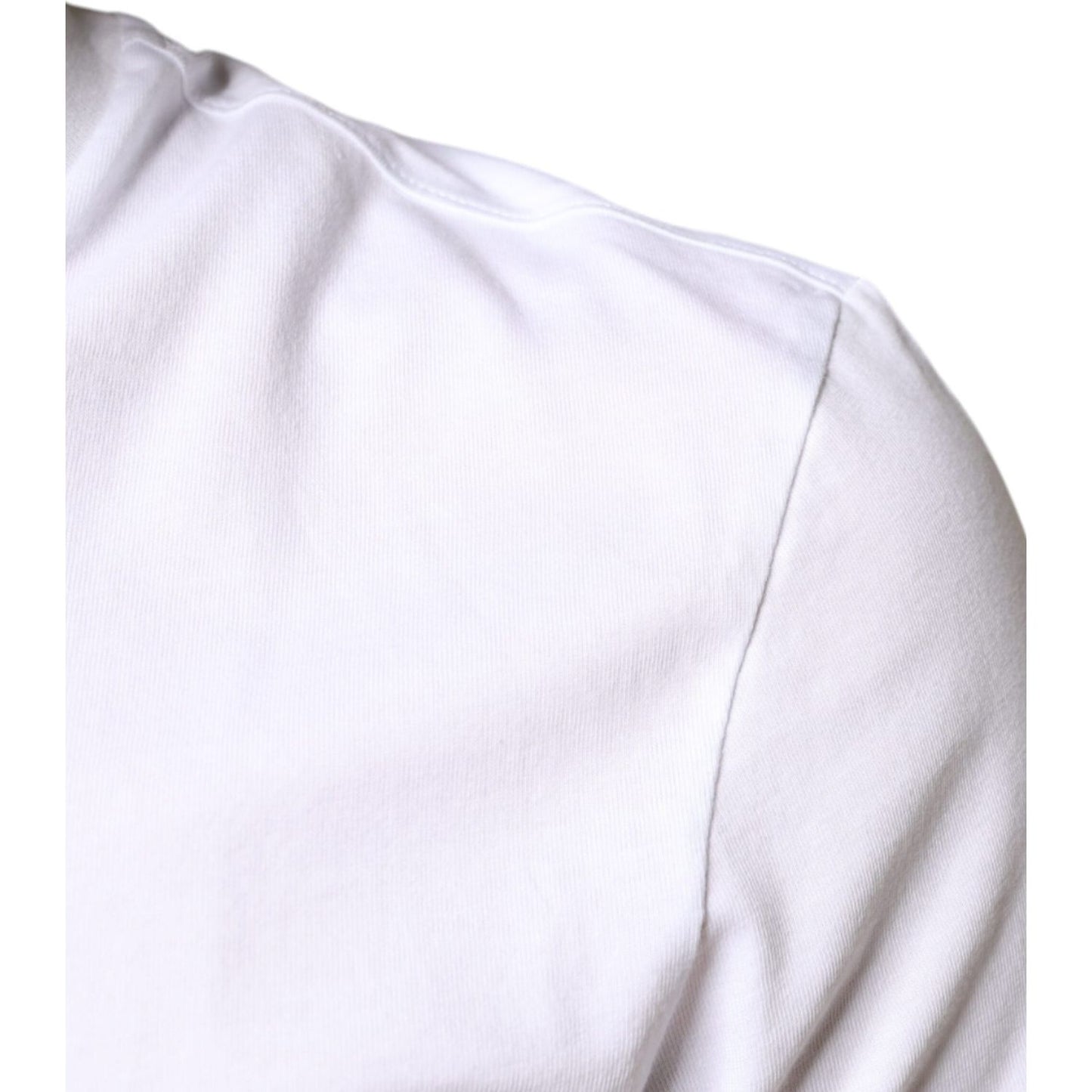 Dolce & Gabbana White Cotton DG Applique Casual T-shirt Dolce & Gabbana Lavender