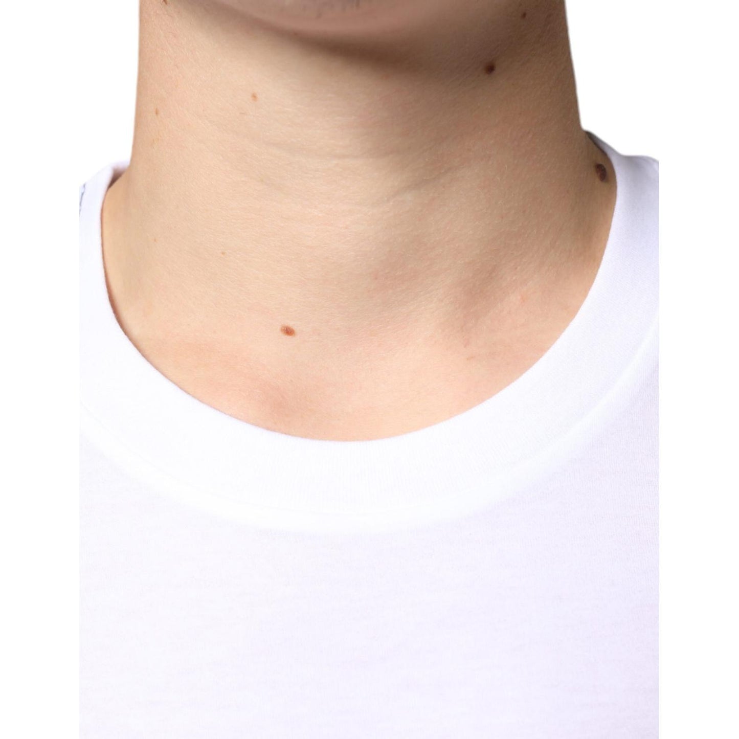 Dolce & Gabbana White Metal DG Logo Cotton Short Sleeves T-shirt Dolce & Gabbana Misty Rose