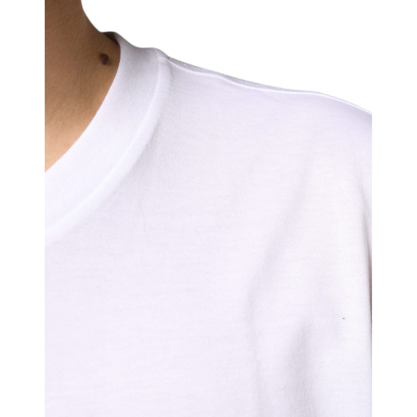 Dolce & Gabbana White Metal DG Logo Cotton Short Sleeves T-shirt Dolce & Gabbana Lavender