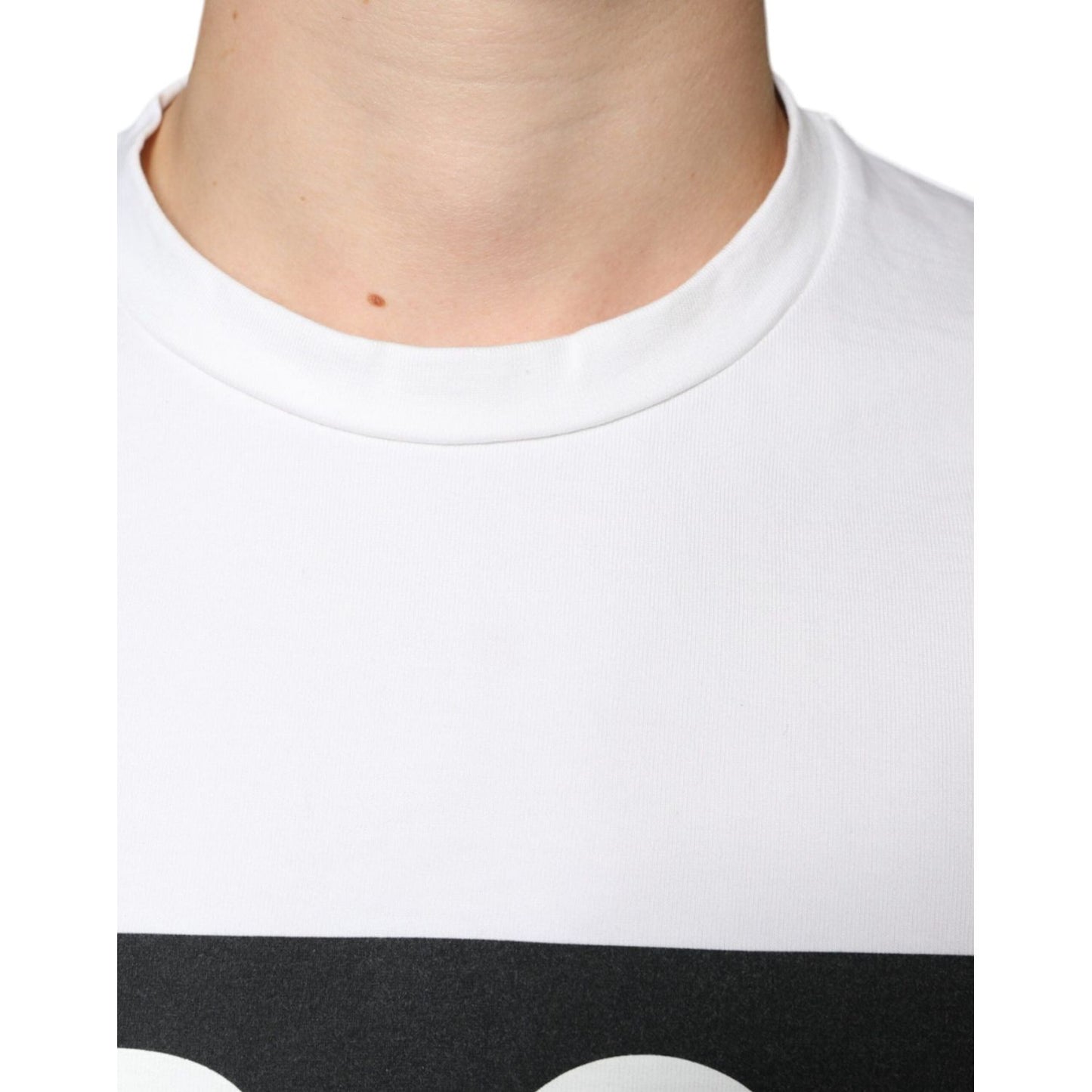 Dolce & Gabbana White Cotton DG Logo Print Casual T-shirt Dolce & Gabbana Antique White