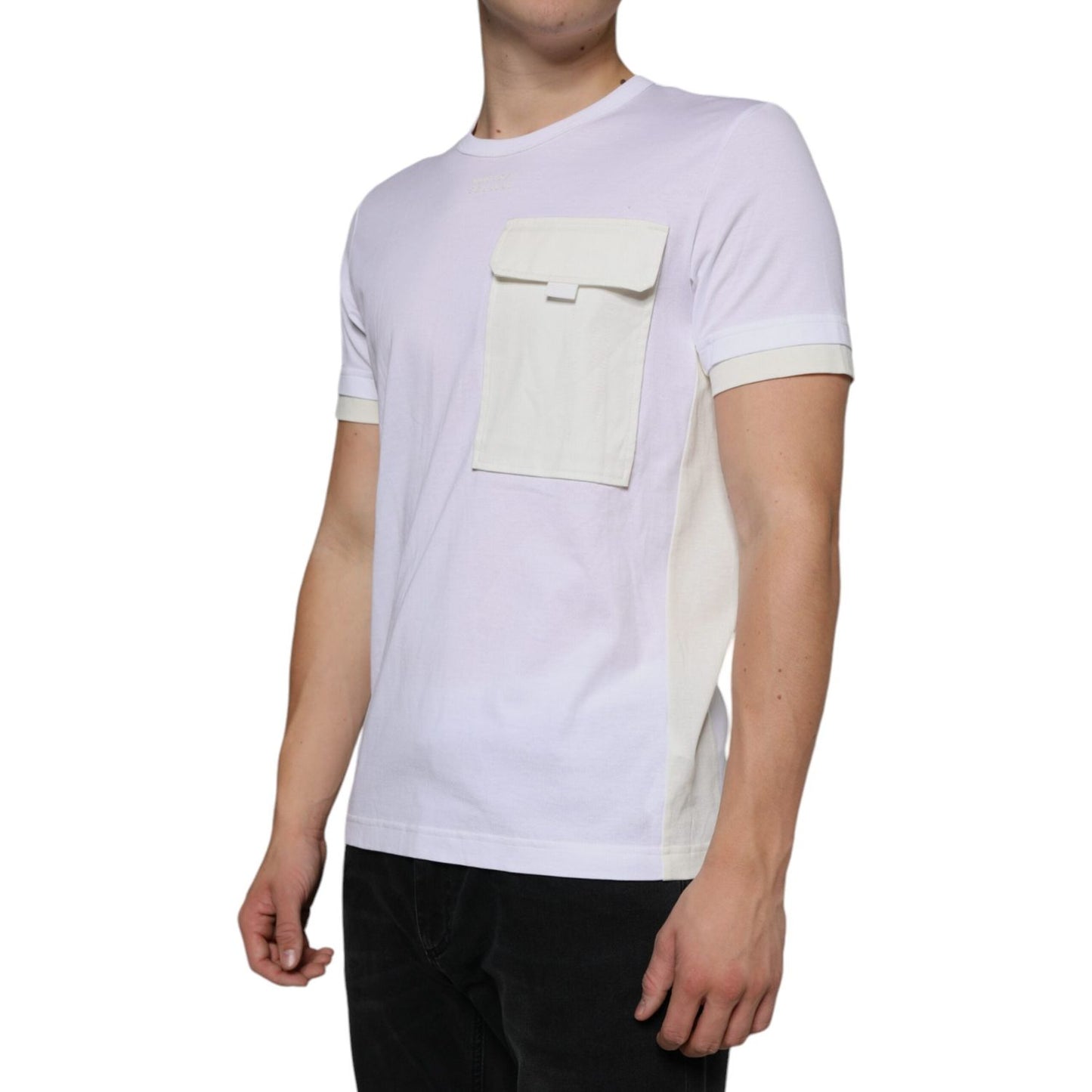Dolce & Gabbana White Cotton Pocket Short Sleeves T-shirt Dolce & Gabbana Thistle