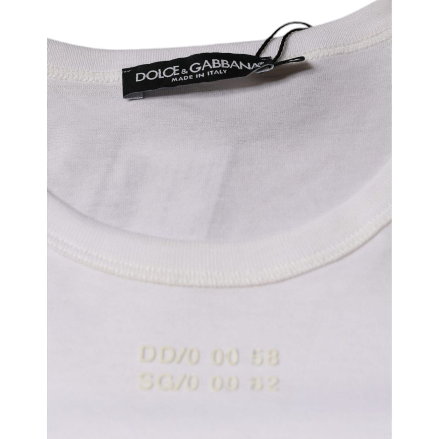 Dolce & Gabbana White Cotton Pocket Short Sleeves T-shirt Dolce & Gabbana Light Gray