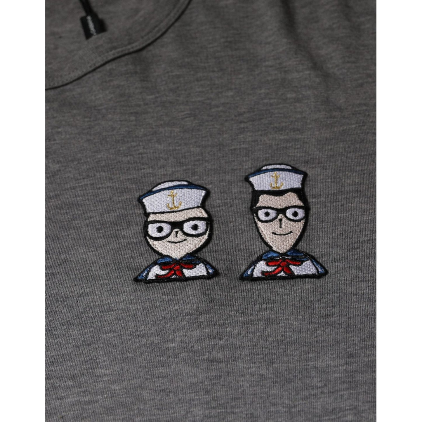 Dolce & Gabbana Gray Cotton #DGFamily Short Sleeves T-shirt Dolce & Gabbana Dark Slate Gray