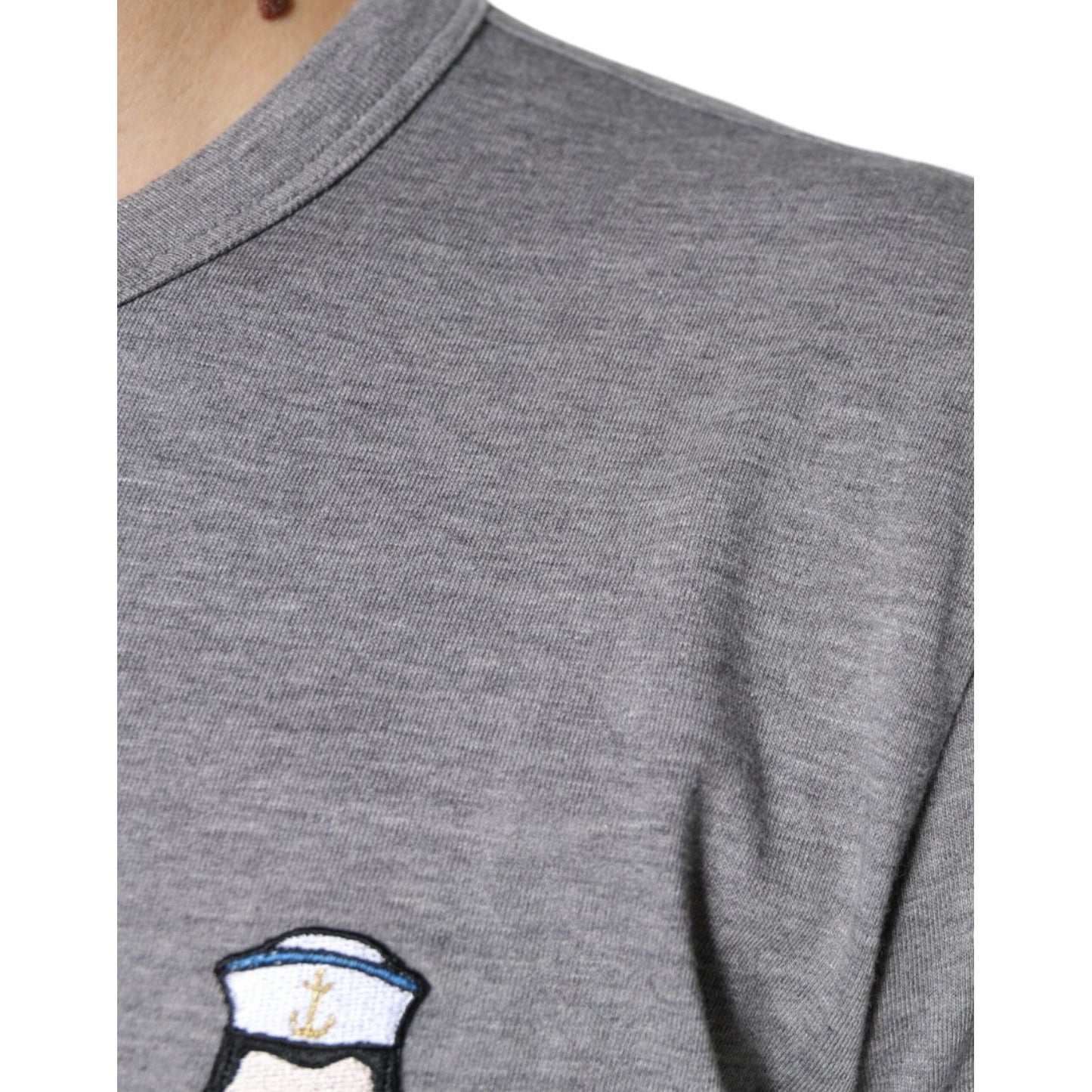 Dolce & Gabbana Gray Cotton #DGFamily Short Sleeves T-shirt Dolce & Gabbana Light Slate Gray