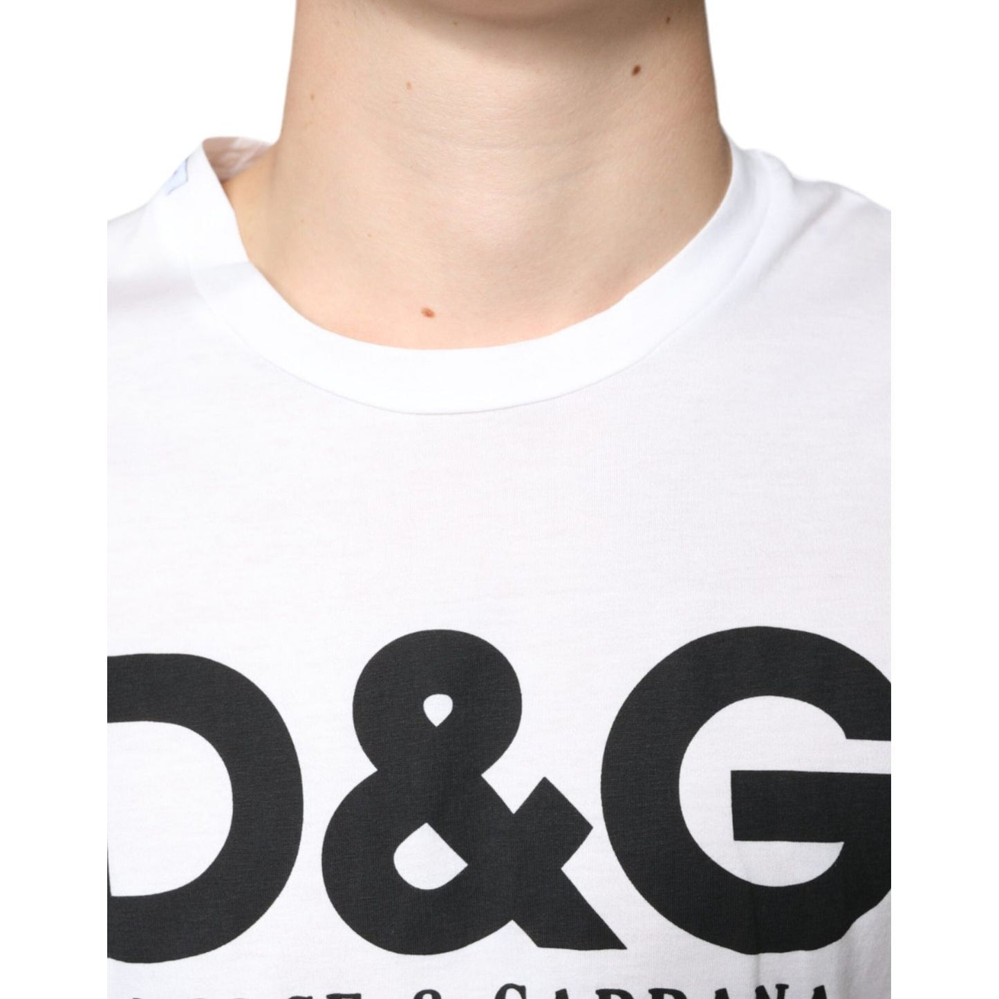 Dolce & Gabbana White Cotton DG Logo Print Casual T-shirt Dolce & Gabbana Dark Slate Gray