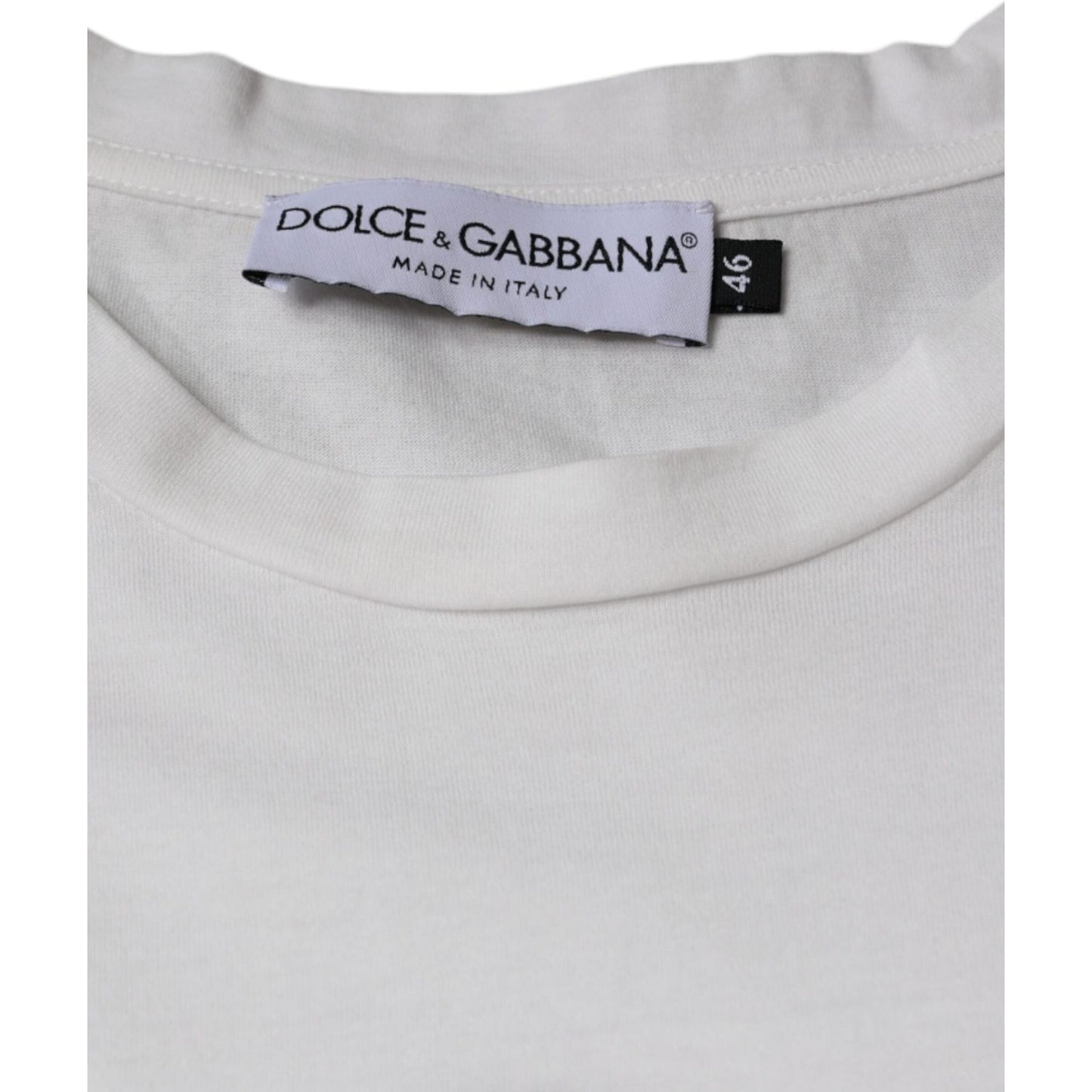 Dolce & Gabbana White Cotton DG Logo Print Casual T-shirt Dolce & Gabbana Gray