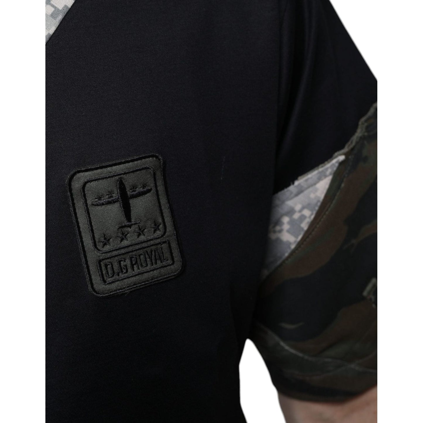 Dolce & Gabbana Multicolor Camouflage Patchwork DG Royal T-shirt Dolce & Gabbana Black
