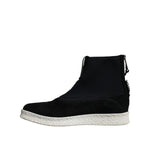 Alexander McQueen Black White Neoprene Takeshi Mid Calf Boots Shoes
