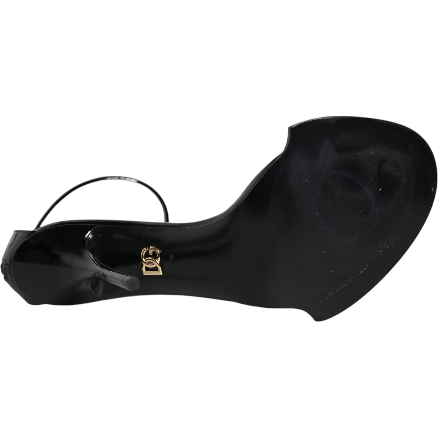 Dolce & Gabbana Black Keira Leather Faux Pearl Sandals Heels Shoes Dolce & Gabbana Black