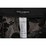 Dolce & Gabbana Gray Floral Brocade High Waist Shorts SKI1076-1