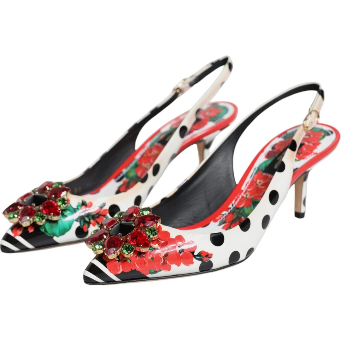 Dolce & Gabbana Multicolor Crystal Heels Slingback Shoes Dolce & Gabbana Dark Slate Gray
