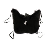 Dolce & Gabbana Black Silver Fox Fur Scarf MS1876-1