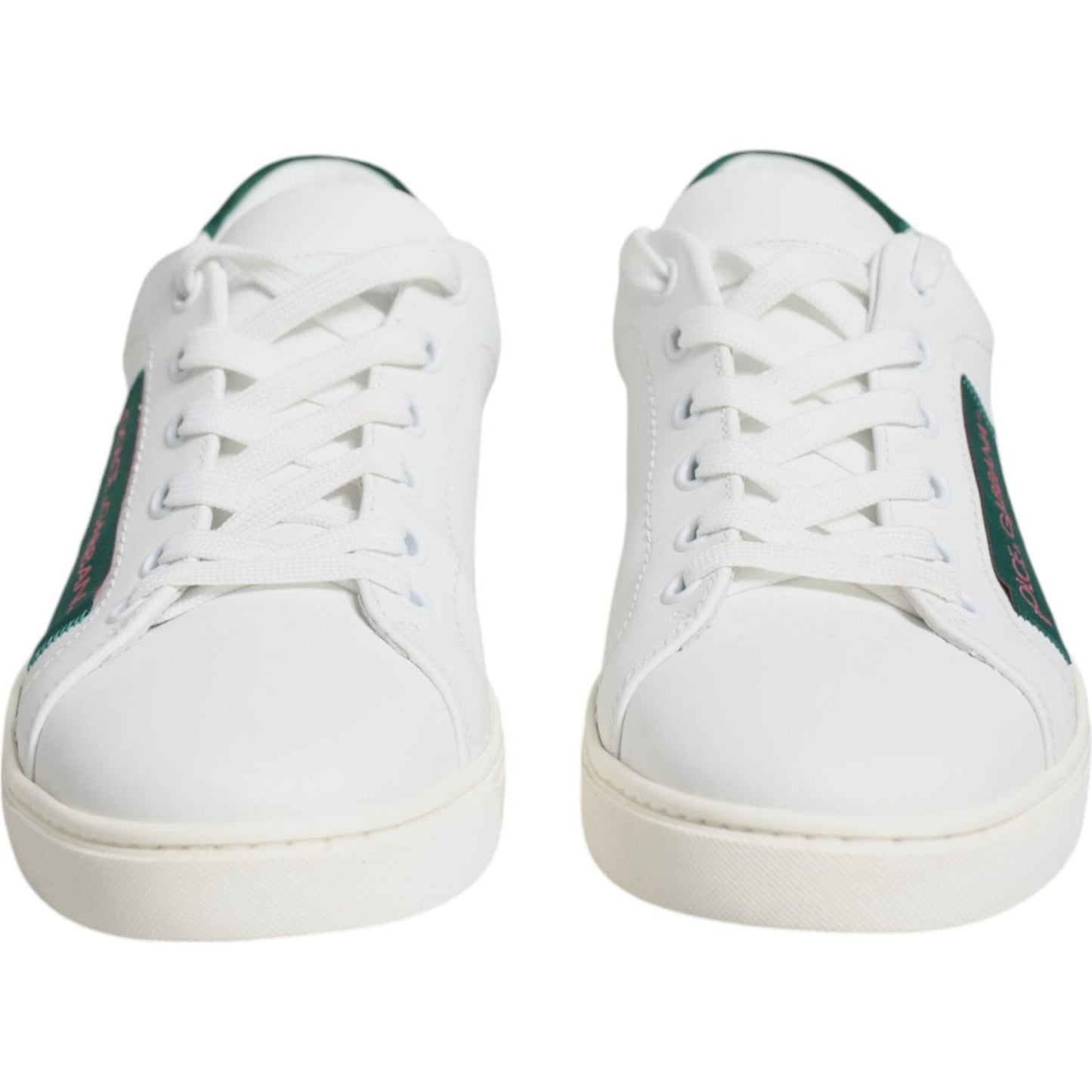Dolce & Gabbana White London Calf Leather Sneakers Shoes Dolce & Gabbana Light Gray