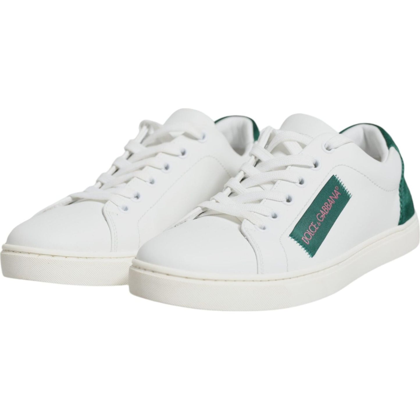 Dolce & Gabbana White London Calf Leather Sneakers Shoes Dolce & Gabbana Light Gray