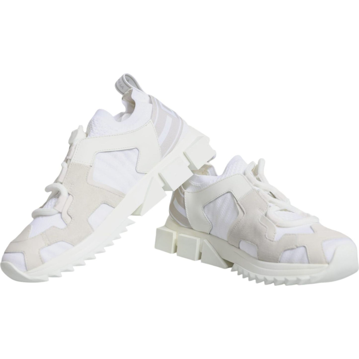 Dolce & Gabbana White Mesh Sorrento Trekking Sneakers Shoes Dolce & Gabbana Light Gray