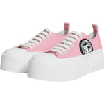 Dolce & Gabbana Pink White Canvas Logo Low Top Sneakers Shoes LA12018-39