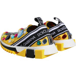 Dolce & Gabbana Yellow Sorrento Crystals Low Top Sneakers Shoes LA12020-36.5