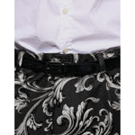 Dolce & Gabbana Black Jacquard Skinny Dress Pants PAN75331-46