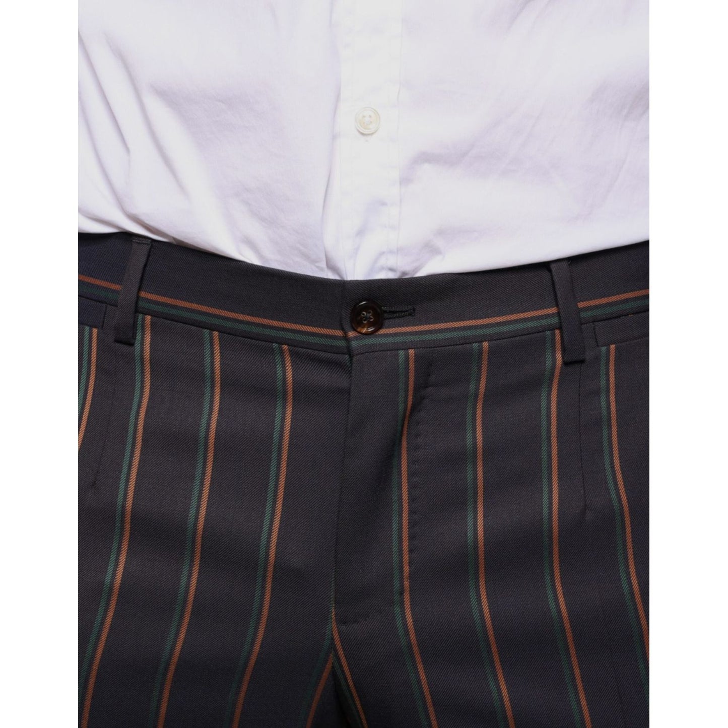 Dolce & Gabbana Brown Stripes Skinny Men Dress Pants Dolce & Gabbana Dark Slate Gray
