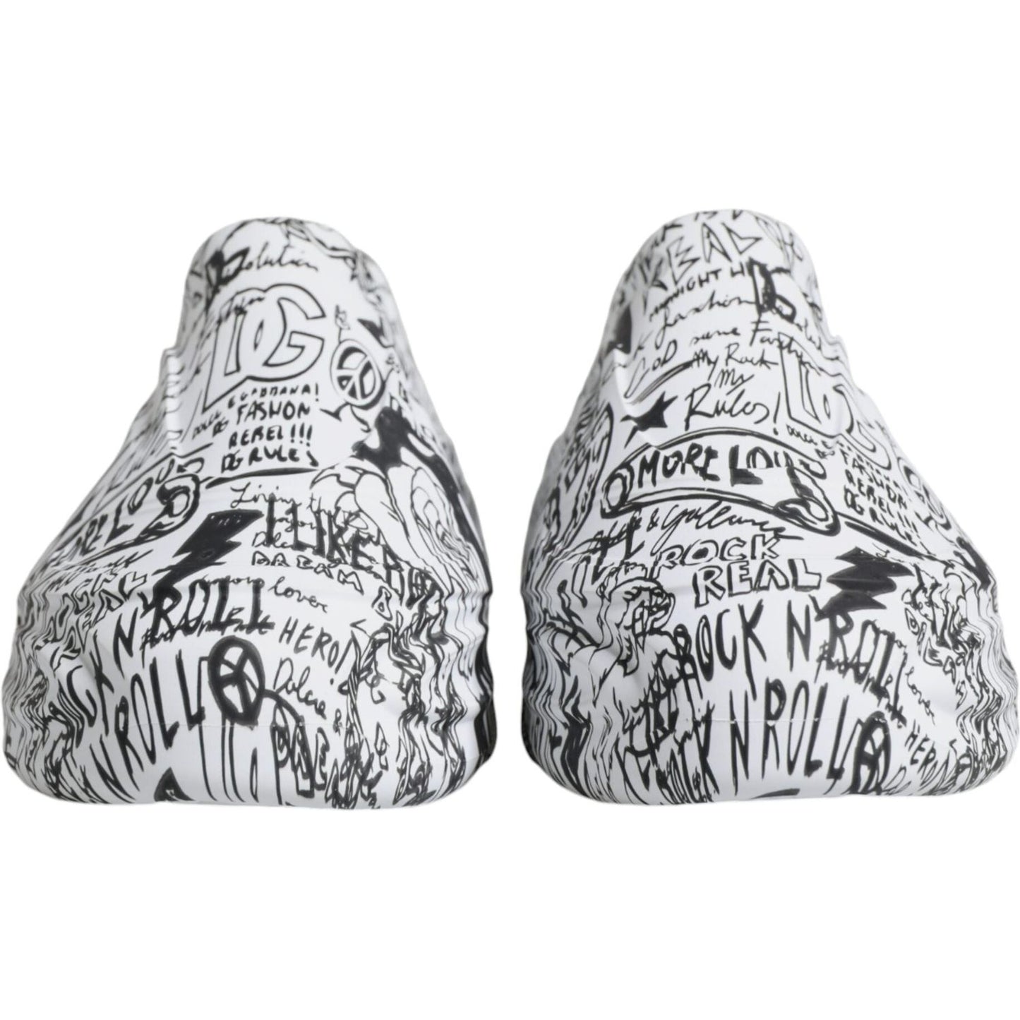 Dolce & Gabbana White Black Graffiti Daymaster Sneakers Shoes Dolce & Gabbana Light Gray