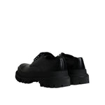 Dolce & Gabbana Black Leather Lace Up Trekking Dress Shoes