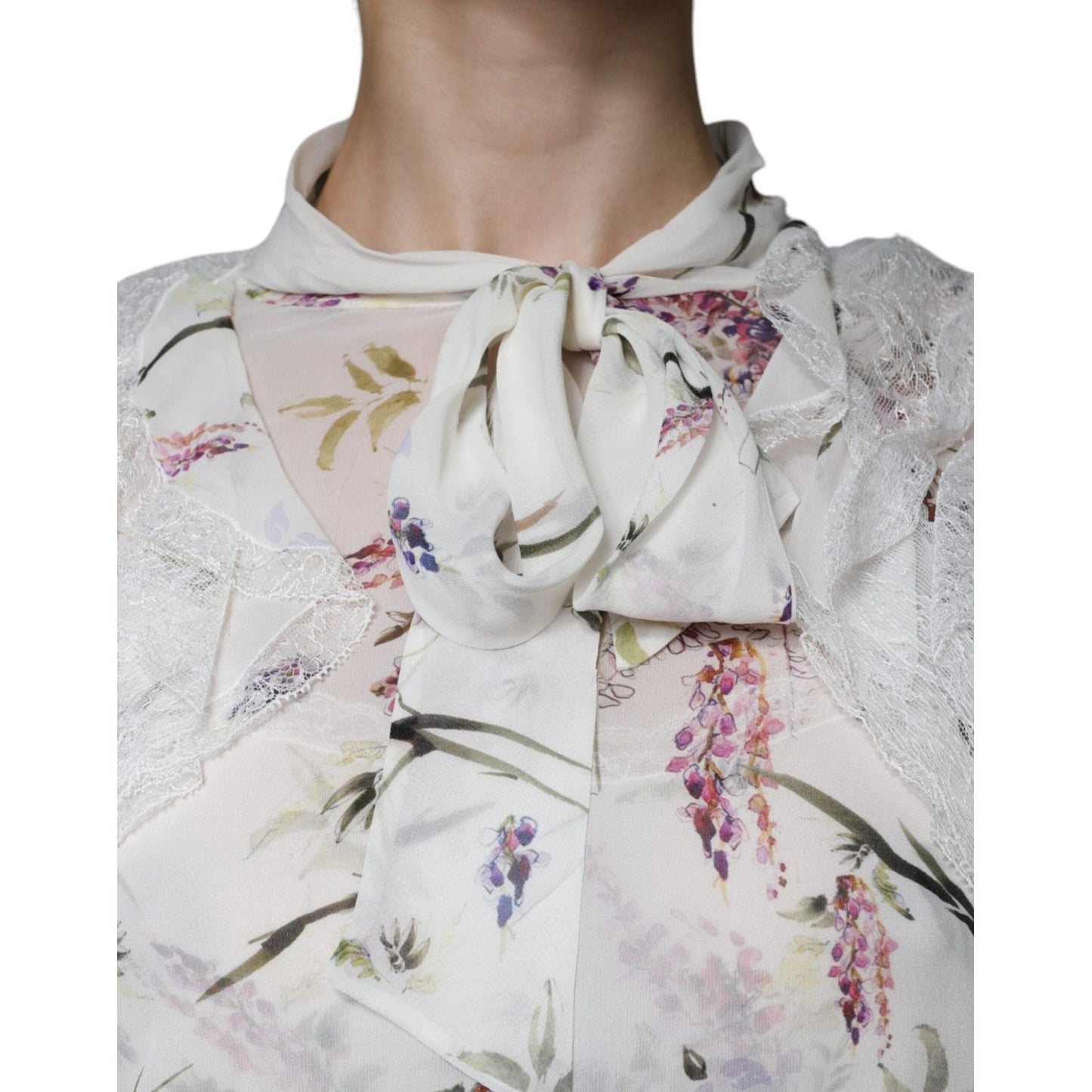 Ermanno Scervino White Floral Ruffles Lace Long Sleeves Maxi Dress Ermanno Scervino Gray