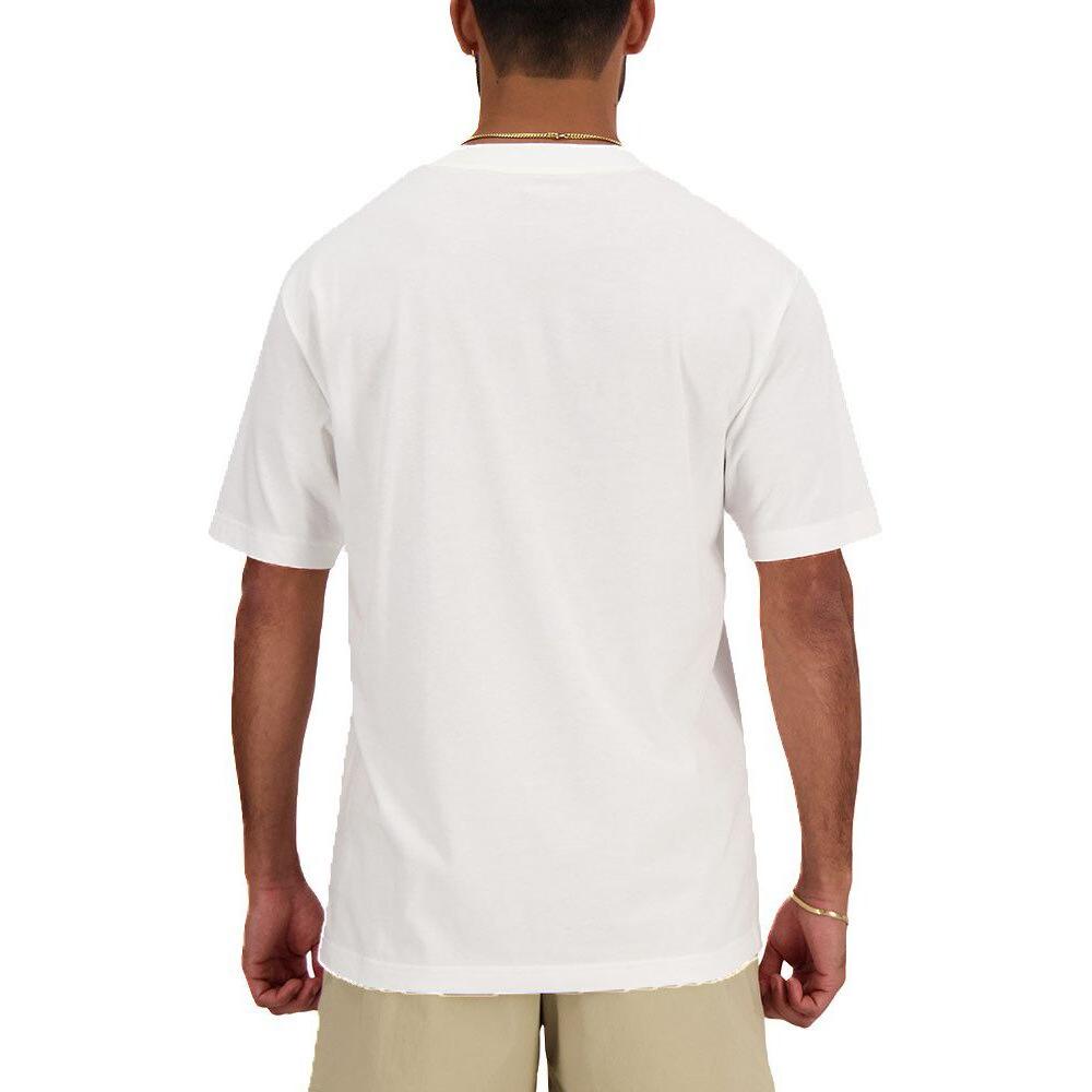 New Balance White Cotton T-Shirt New Balance Light Gray