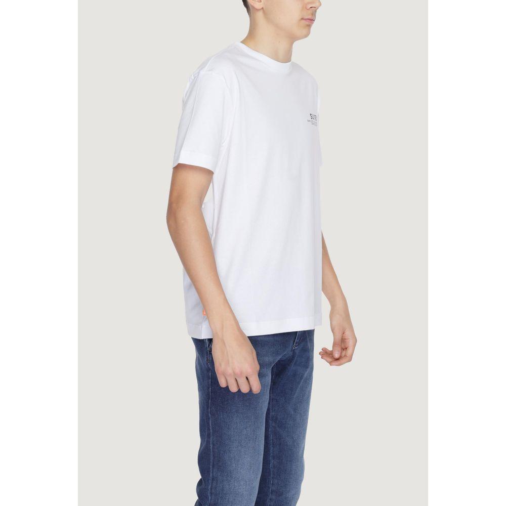 Suns White Cotton T-Shirt Suns Light Gray