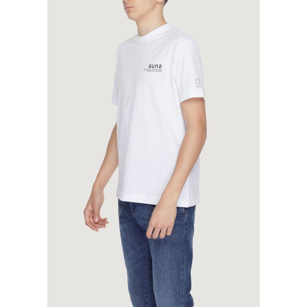 Suns White Cotton T-Shirt Suns Light Gray