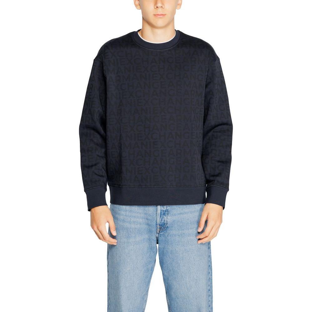 Armani Exchange Blue Cotton Sweatshirt AR-14712800010-IT44 | S