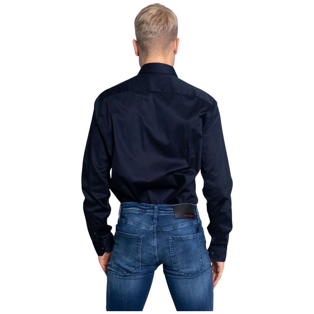 Armani Exchange Blue Cotton Shirt Armani Exchange Dark Slate Gray