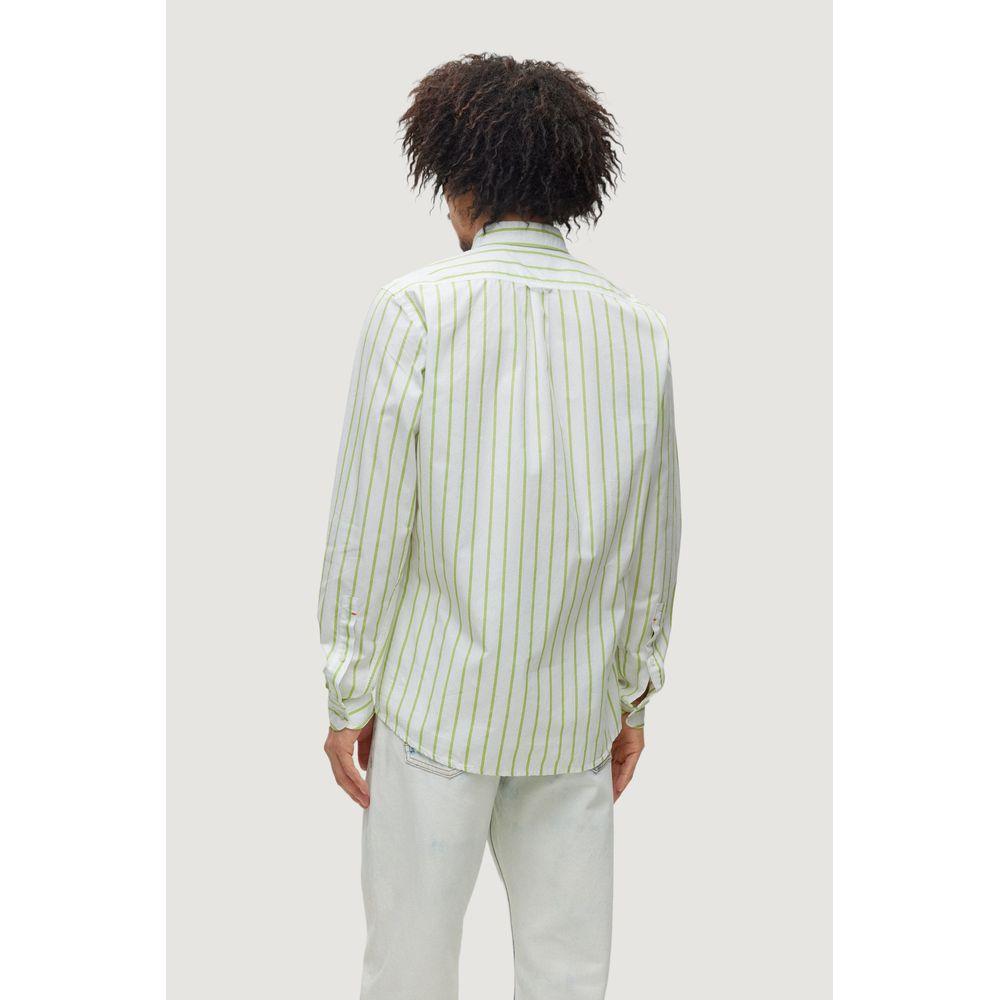 Hugo Boss Green Cotton Shirt Hugo Boss Light Gray