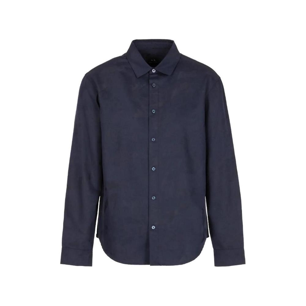 Armani Exchange Blue Cotton Shirt Armani Exchange Dark Slate Gray