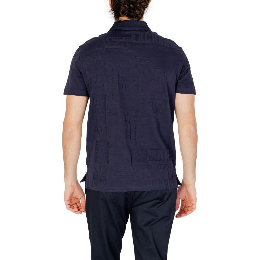 Armani Exchange Blue Cotton Polo Shirt Armani Exchange Dark Slate Gray